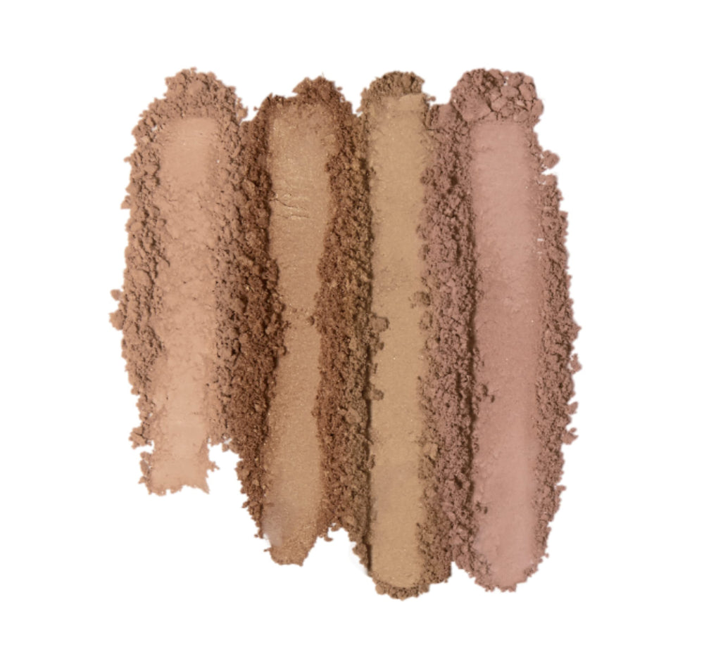 e.l.f. Bronzer Palette Bronzed Beauty shade swirls demonstrating sculpting potential with a brush