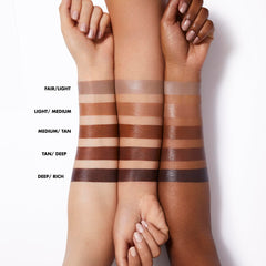 Halo Glow Contour Wand blends on cheekbone for radiant definition