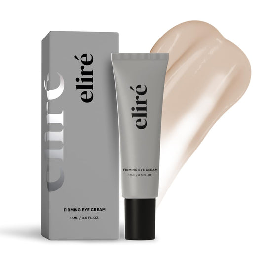 Eliré Korean Firming Eye Cream tube close-up showing sleek packaging and instant lift.