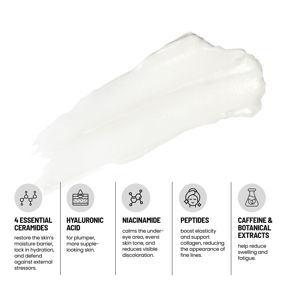 Eliré Korean Repair Eye Cream applied under the eye for a refreshed, smooth look.