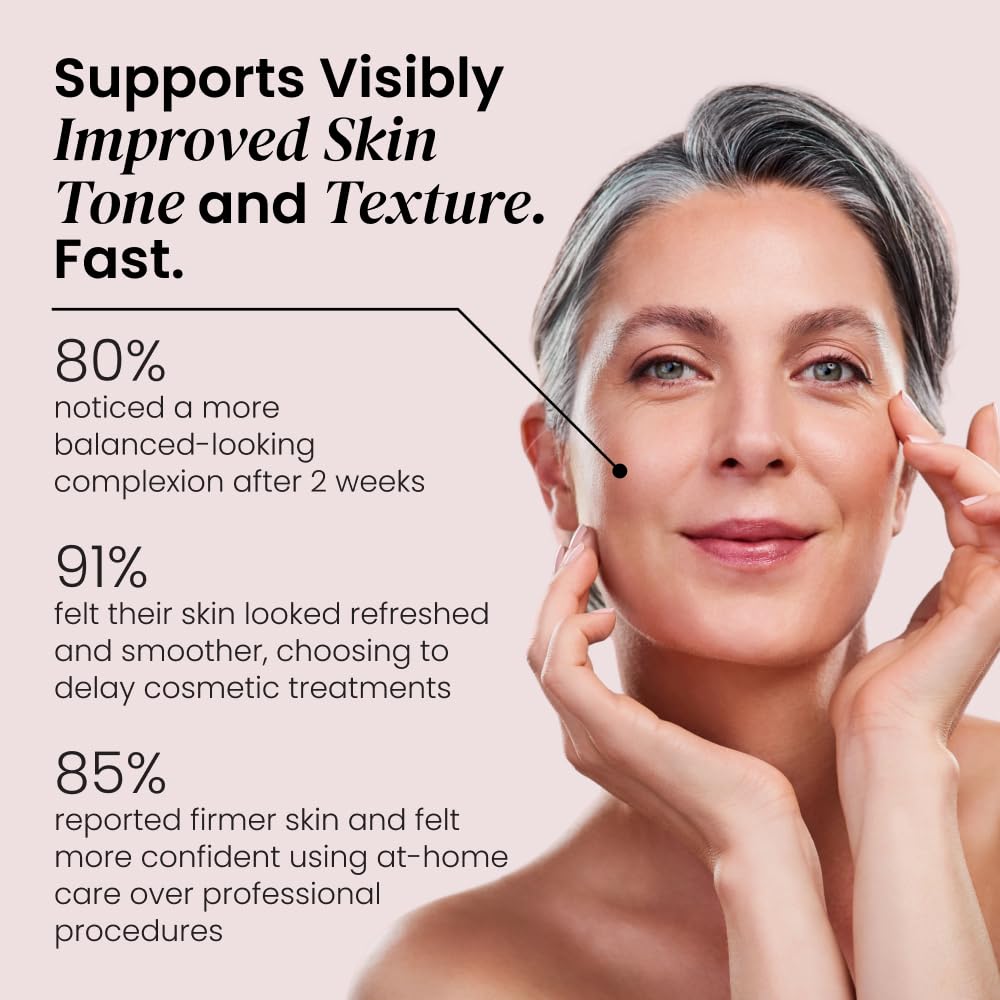Holding Eliré serum on hand demonstrates easy daily skincare routine