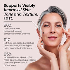 Holding Eliré serum on hand demonstrates easy daily skincare routine