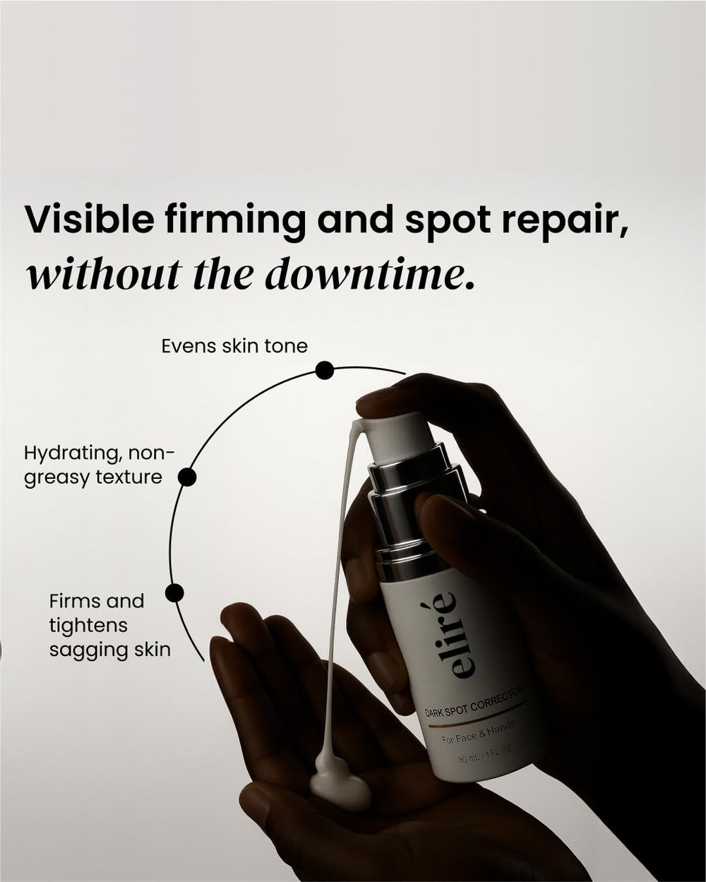 Eliré label close-up communicates ingredients and lightweight feel