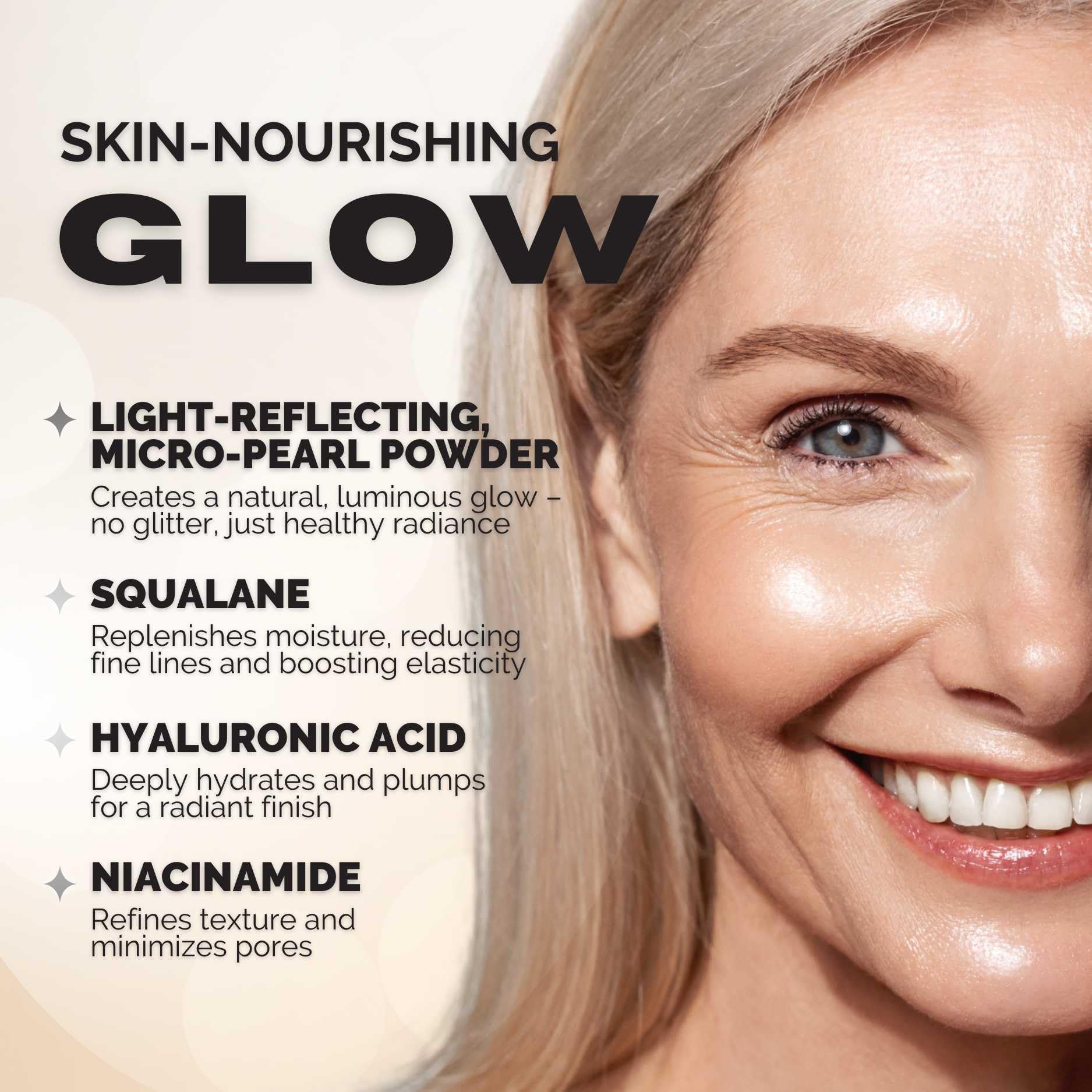 Elizabeth Mott Thank Me Later foundation mixed for subtle glow.