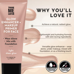 Elizabeth Mott Thank Me Later hydrating formula with hyaluronic acid on skin.
