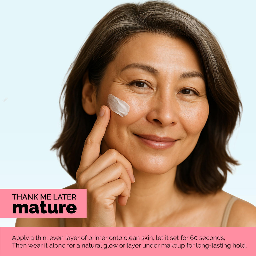 Packaging of Elizabeth Mott Thank Me Later Hydrating Primer shown with clean branding