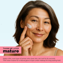 Packaging of Elizabeth Mott Thank Me Later Hydrating Primer shown with clean branding