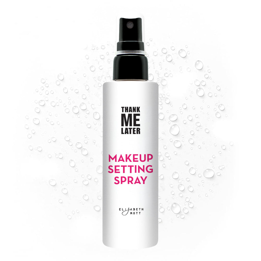 Elizabeth Mott Thank Me Later mist spray applied for hydration
