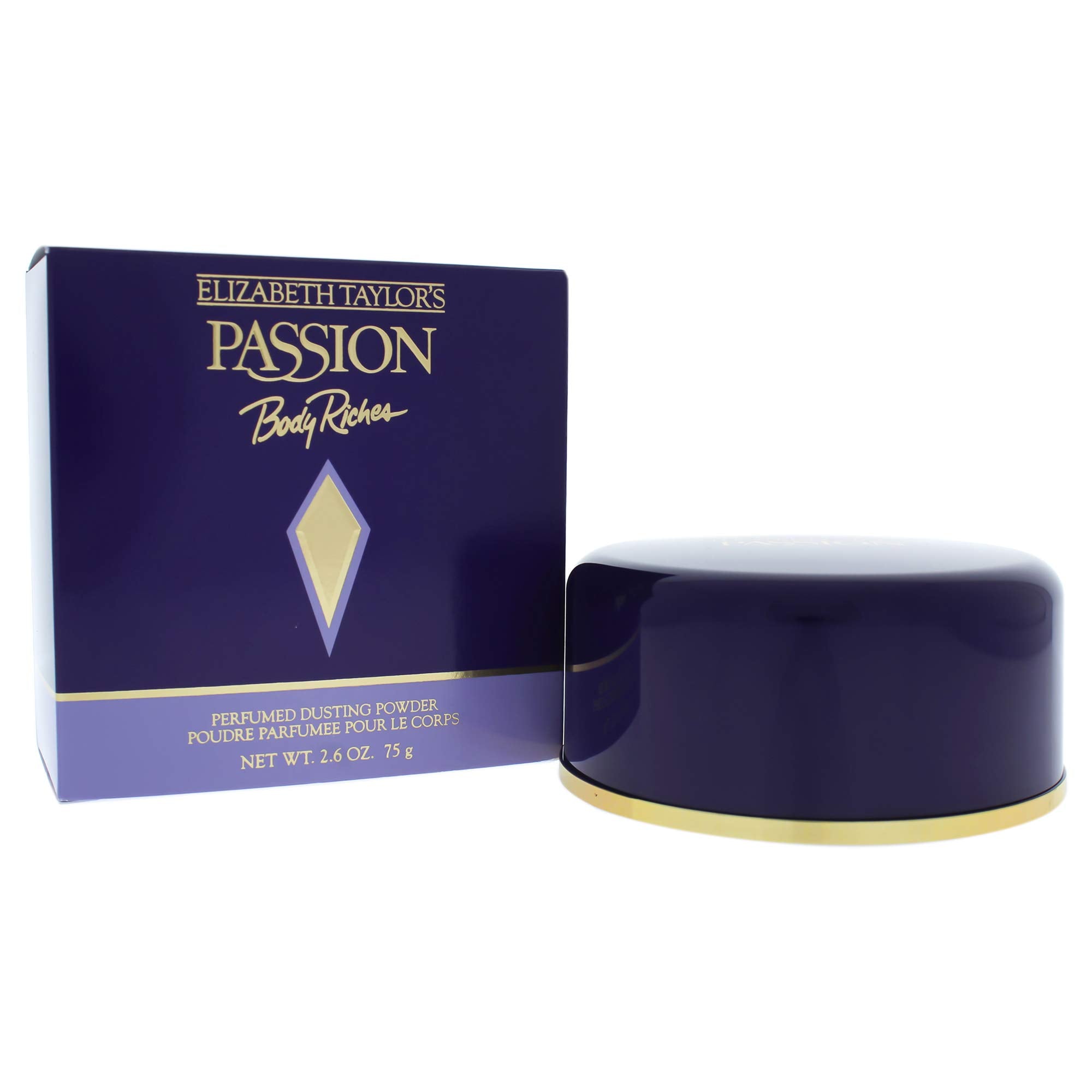 Elizabeth Taylor Passion dusting powder in jar with silky texture