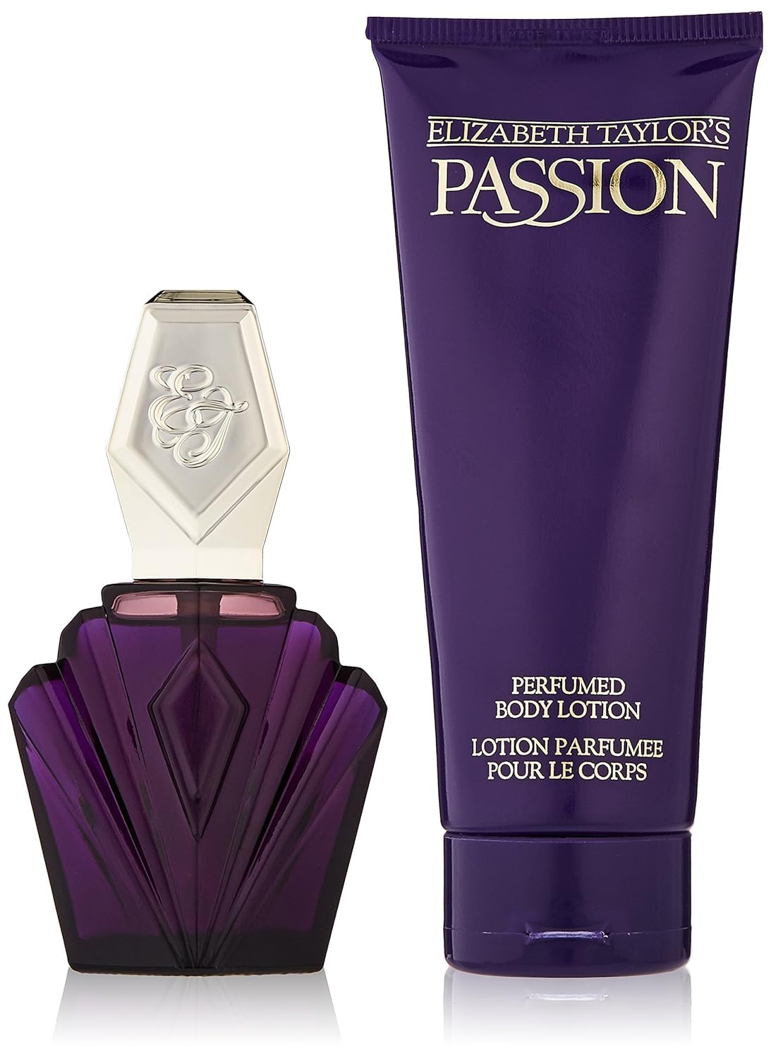 Elizabeth Taylor Passion vanity display featuring fragrance and lotion