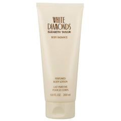 Elizabeth Taylor White Diamonds body lotion bottle for daily hydration and a subtle fragrance.
