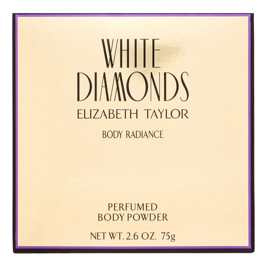 Elizabeth Taylor White Diamonds Body Radiance powder image shows a scented body powder for subtle shine and fragrance.