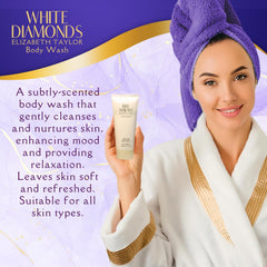 Elizabeth Taylor White Diamonds gift box showcases timeless fragrance for special occasions.