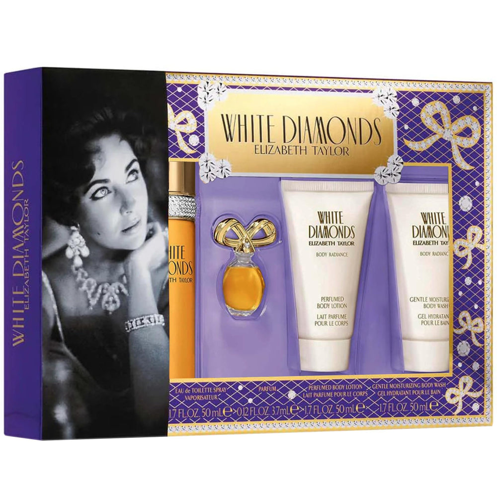 Elizabeth Taylor White Diamonds display on vanity inviting daily fragrance rituals.