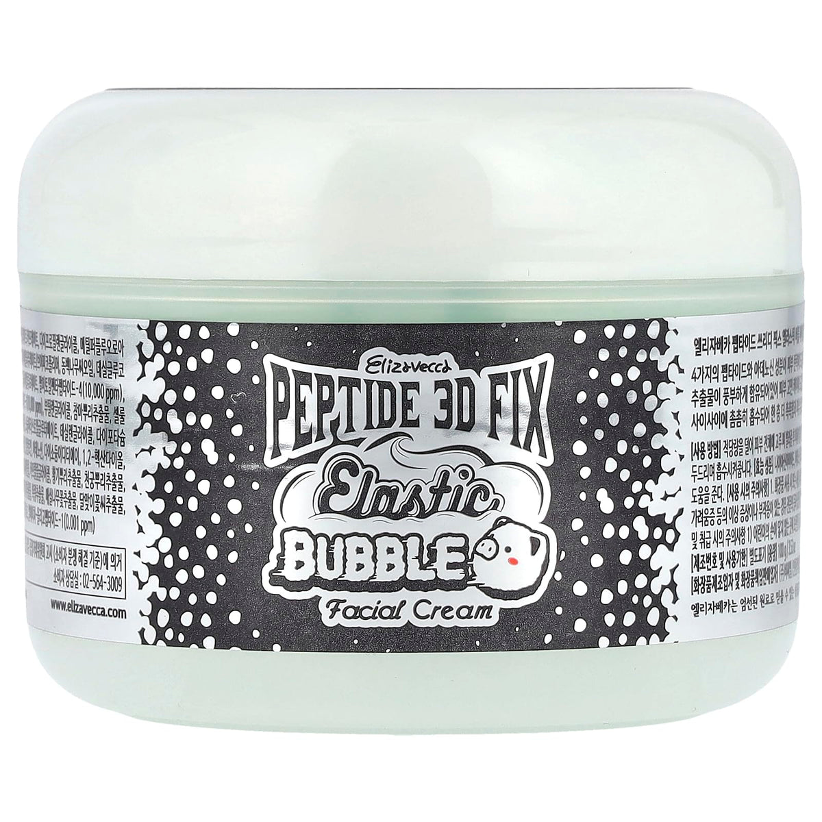 Elizavecca 3D Peptide Elastic Water Bubble Cream packaging, premium and skin-friendly.