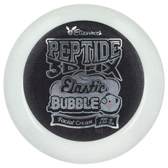 Elizavecca 3D Peptide Elastic Water Bubble Cream texture closeup conveys creamy, moisturizing feel.
