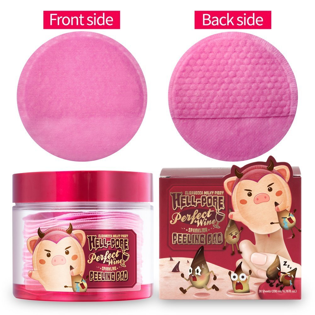 Elizavecca Exfoliating pad on nose area for refined texture
