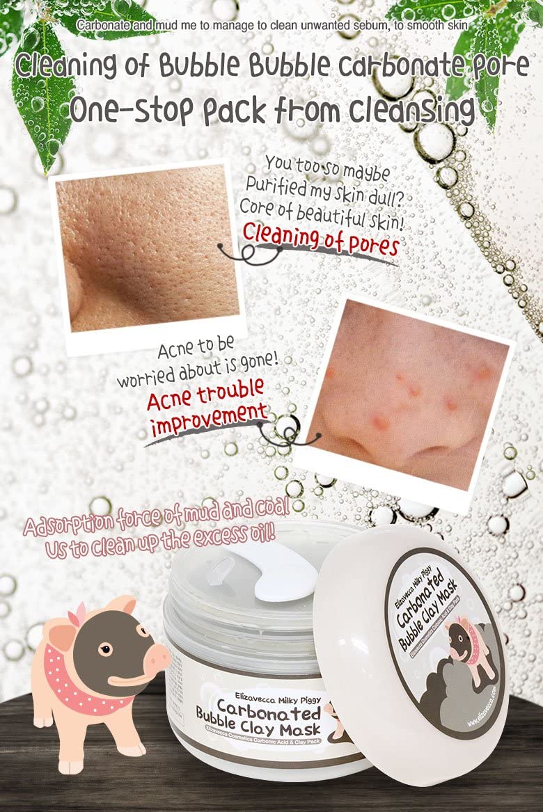 Elizavecca Milky Piggy carbonated bubble mask: pomegranate extract hint for antioxidant feel.