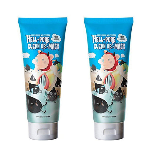 Elizavecca Milky Piggy Hell Pore Clean Up Mask being applied to the nose area for pore purification