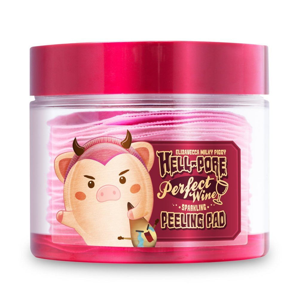 Elizavecca Perfect Wine Sparkling Peel Pad close-up texture for exfoliation