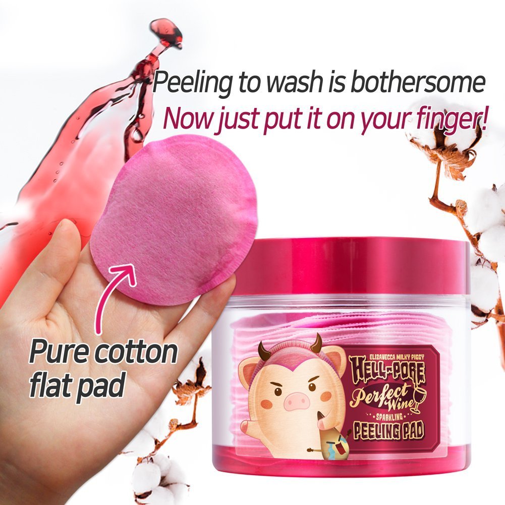 Elizavecca Wine extract boosted pad refreshing skin after use