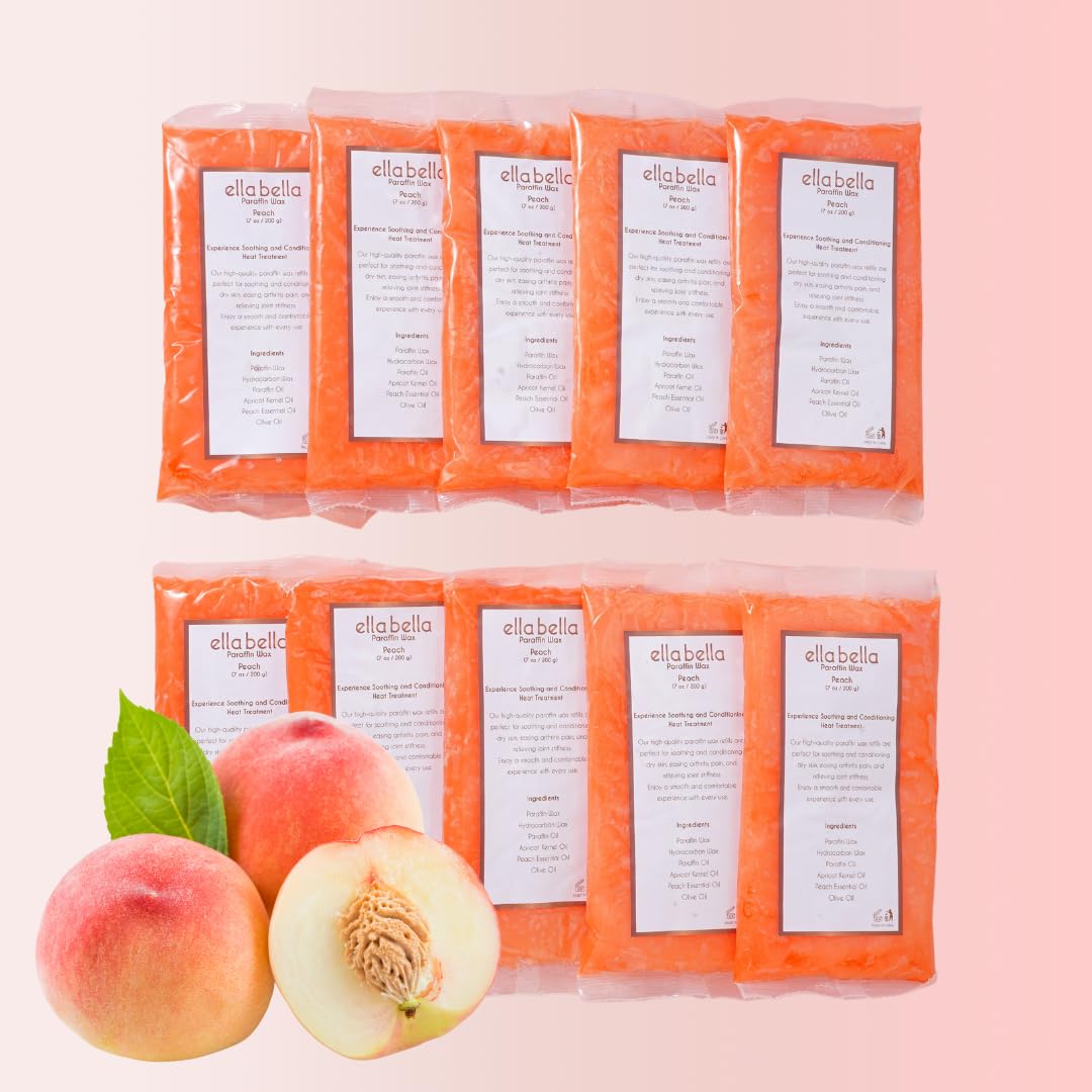 ELLA BELLA peach paraffin wax refill pack for at-home hydration.