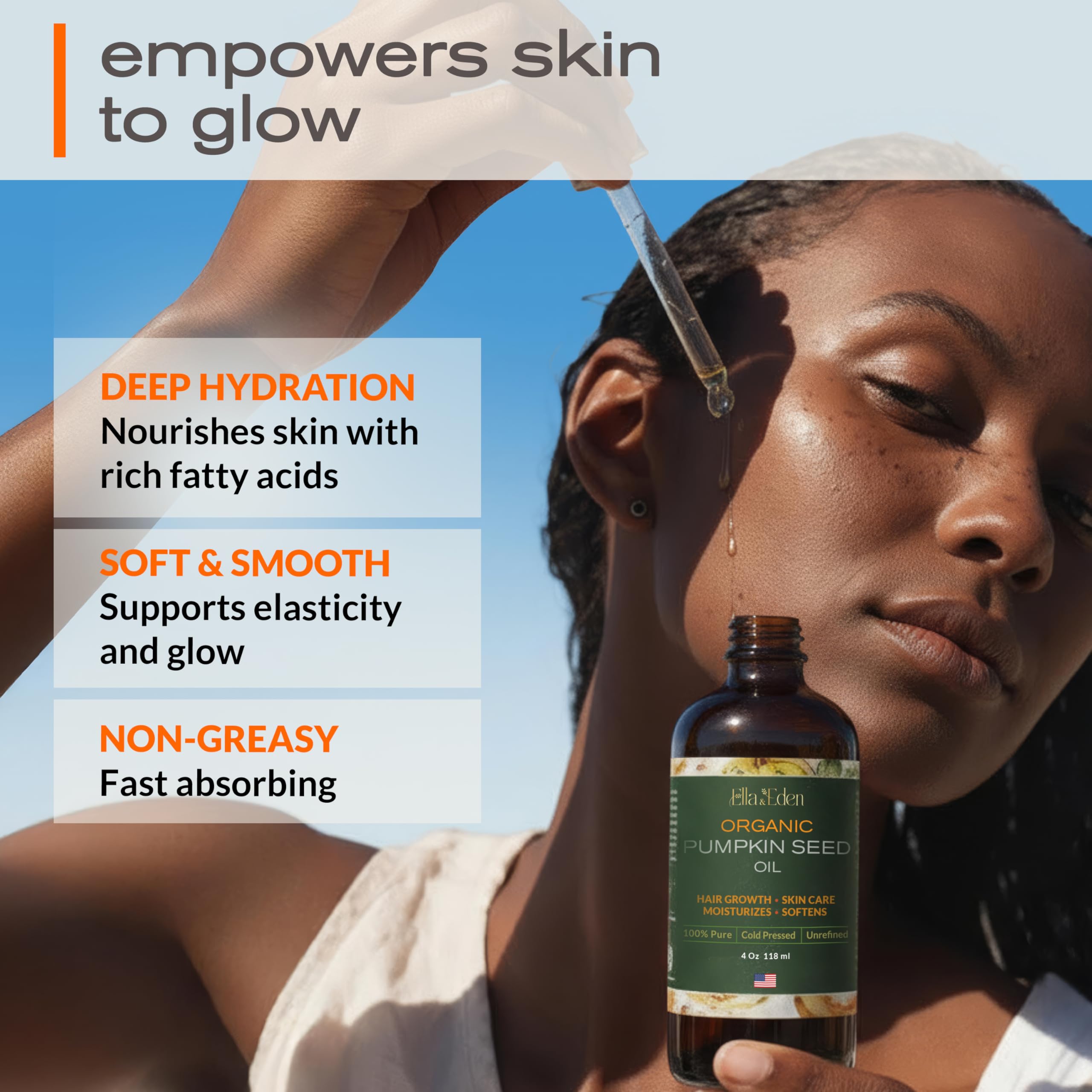 Ella & Eden skin-hydration oil highlighting lightweight moisture for daily use.