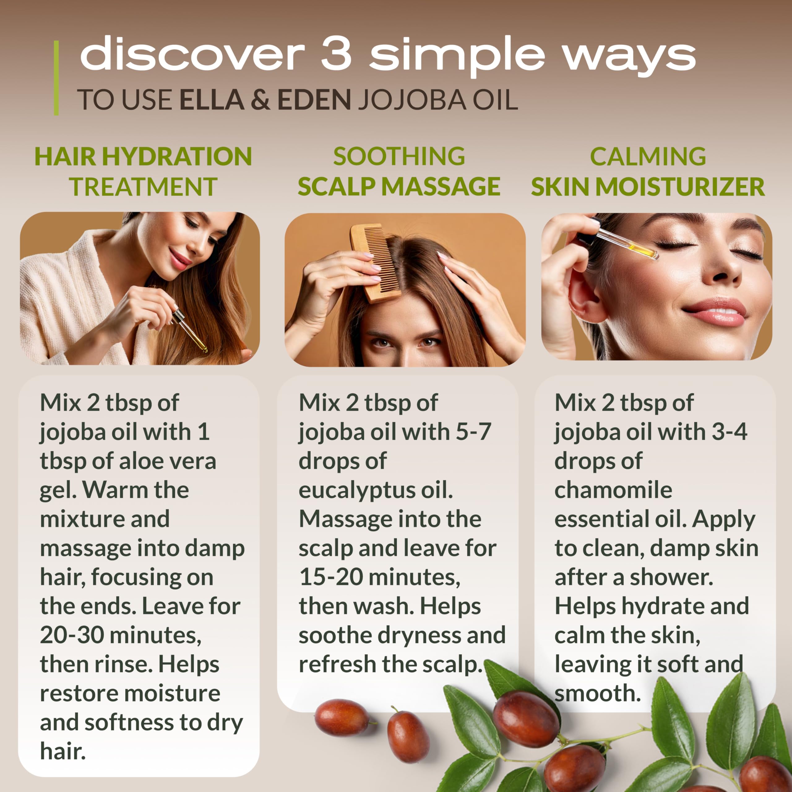 Ella Eden Jojoba Oil USDA-certified seal emphasizes purity for sensitive skin.
