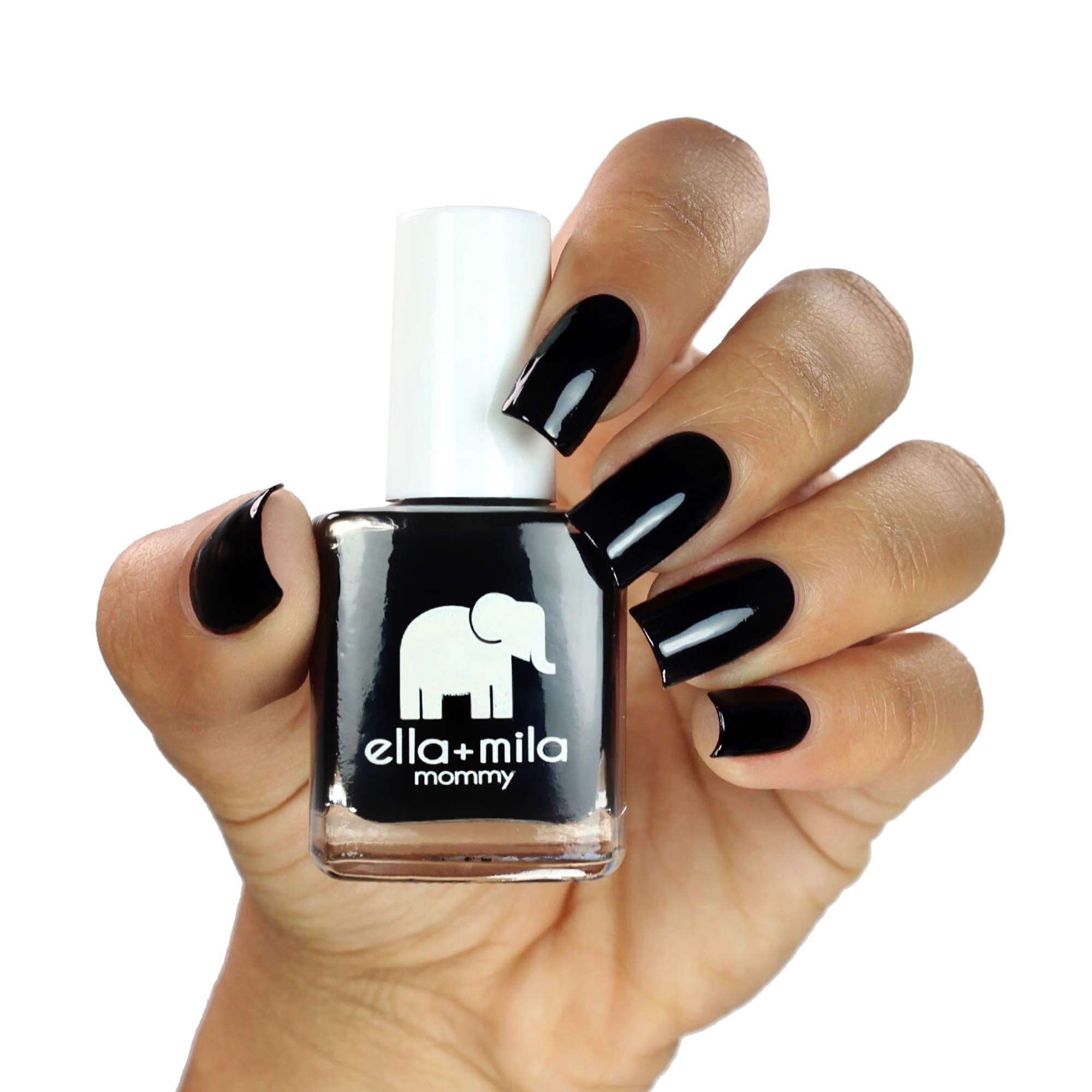 ella-mila Pure black shade for sleek, modern nails.