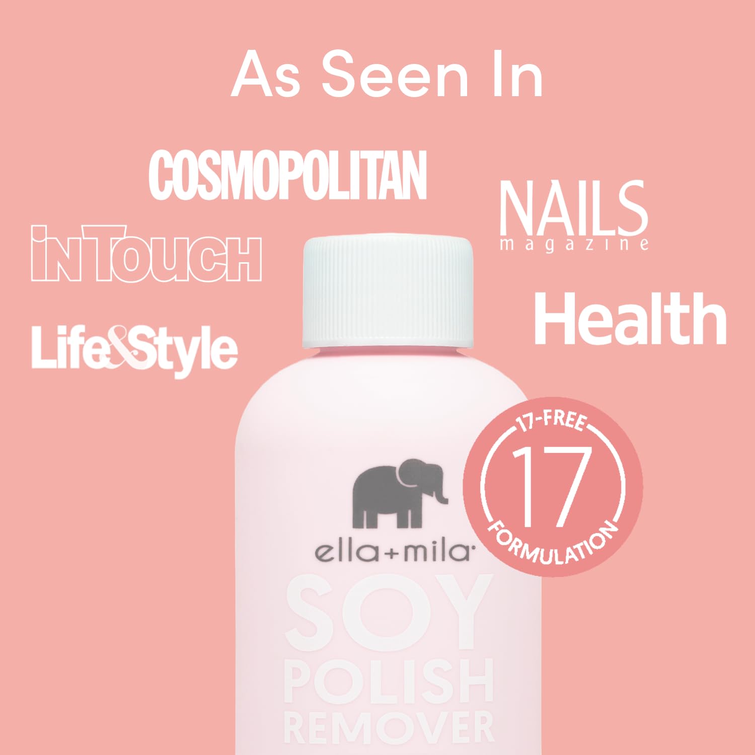 Ella Mila remover applied on nail with a 30-second press.