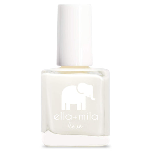 ella+mila Pure Love fast-dry top coat bottle for a quick, durable manicure.