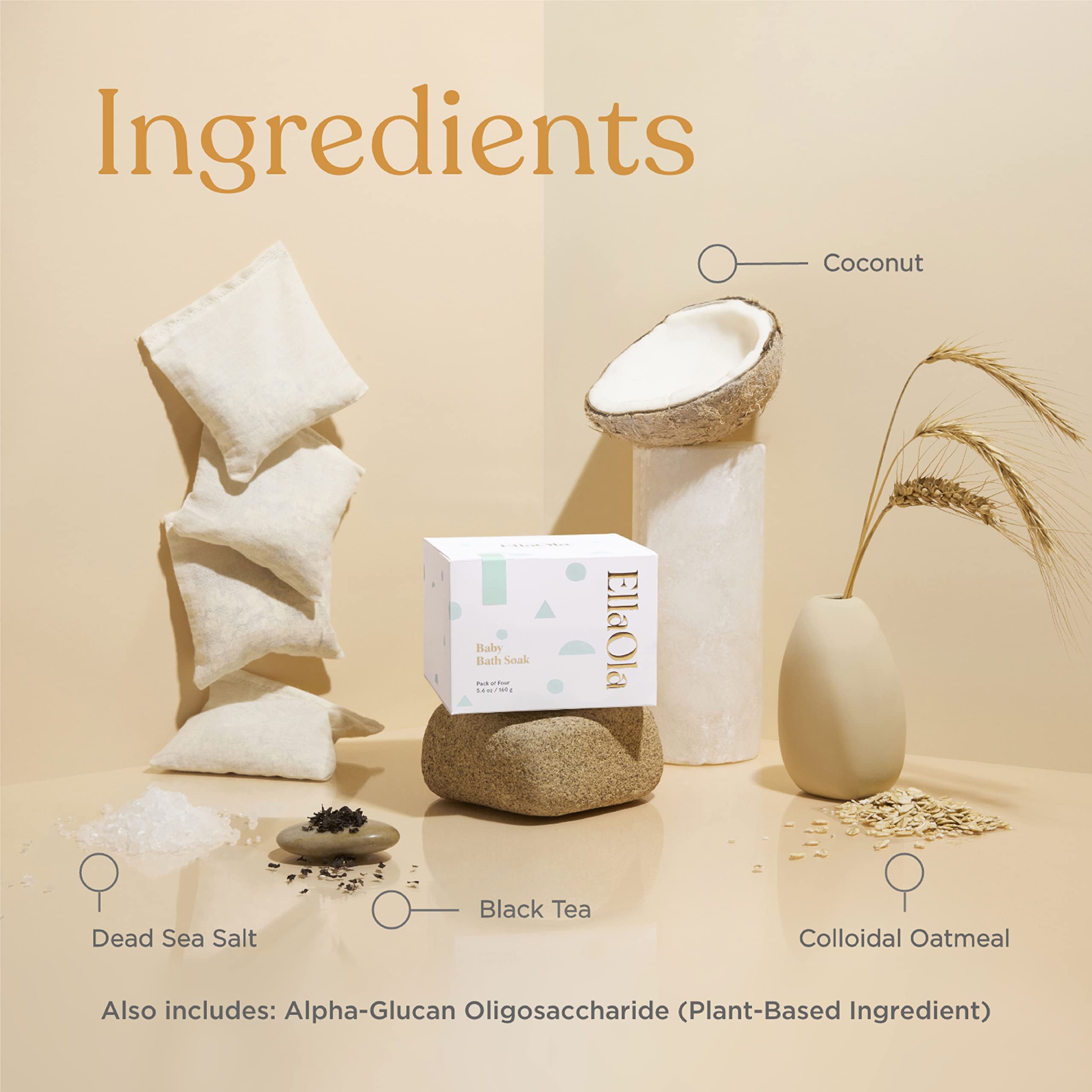EllaOLA Dead Sea salt texture emphasizes mineral-rich bath water for nourishing feel