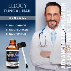 Ellocy nail repair liquid with brush applicator for precise nail care.