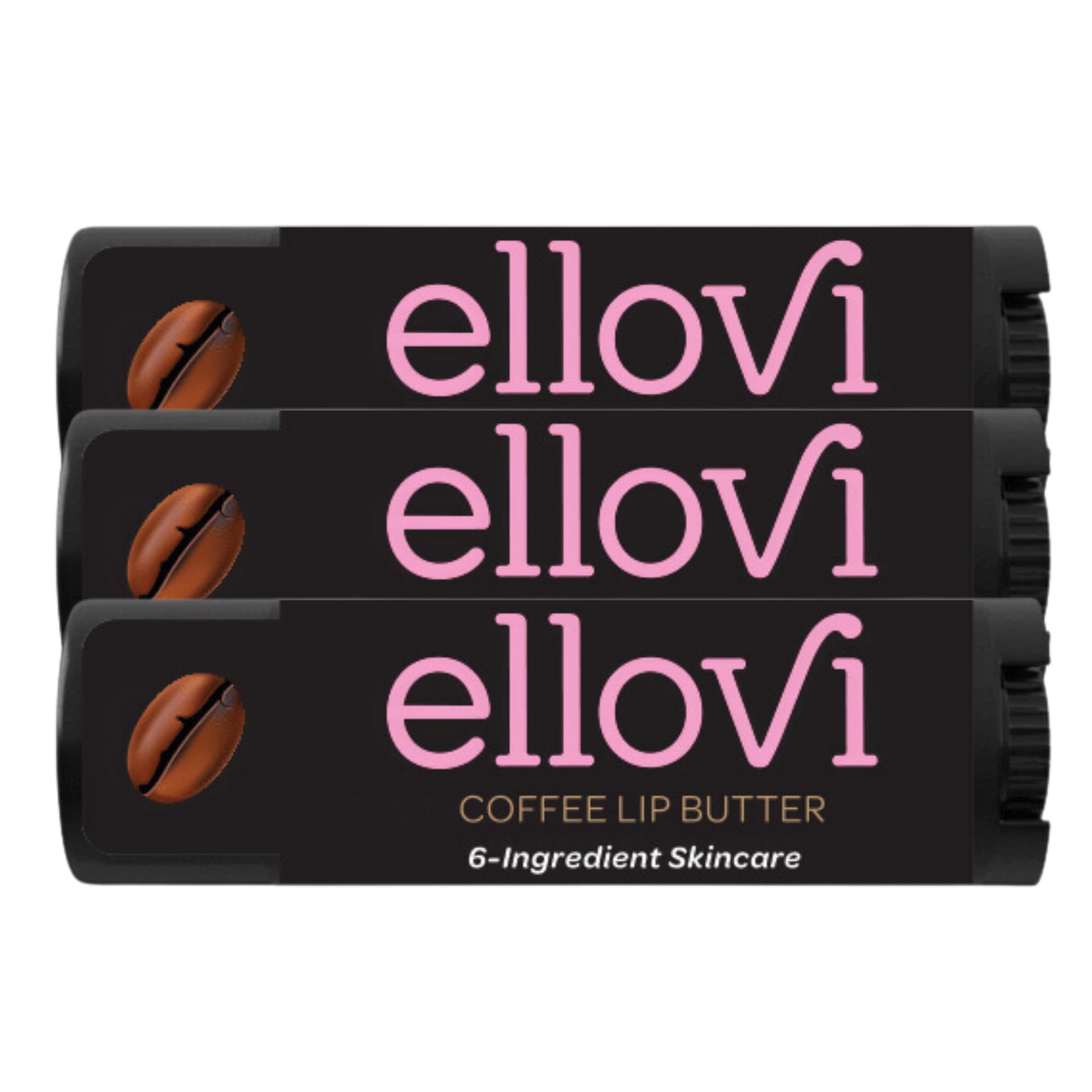 Ellovi Coffee Lip Butter jar swirl shows creamy texture for deep hydration.