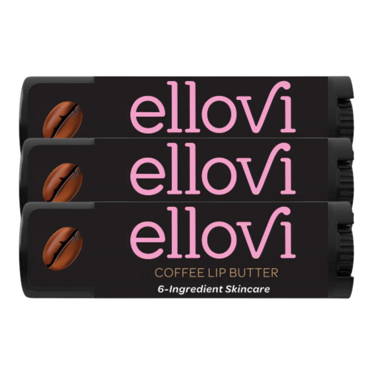 Ellovi Coffee Lip Butter jar swirl shows creamy texture for deep hydration.