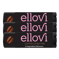 Ellovi Coffee Lip Butter jar swirl shows creamy texture for deep hydration.