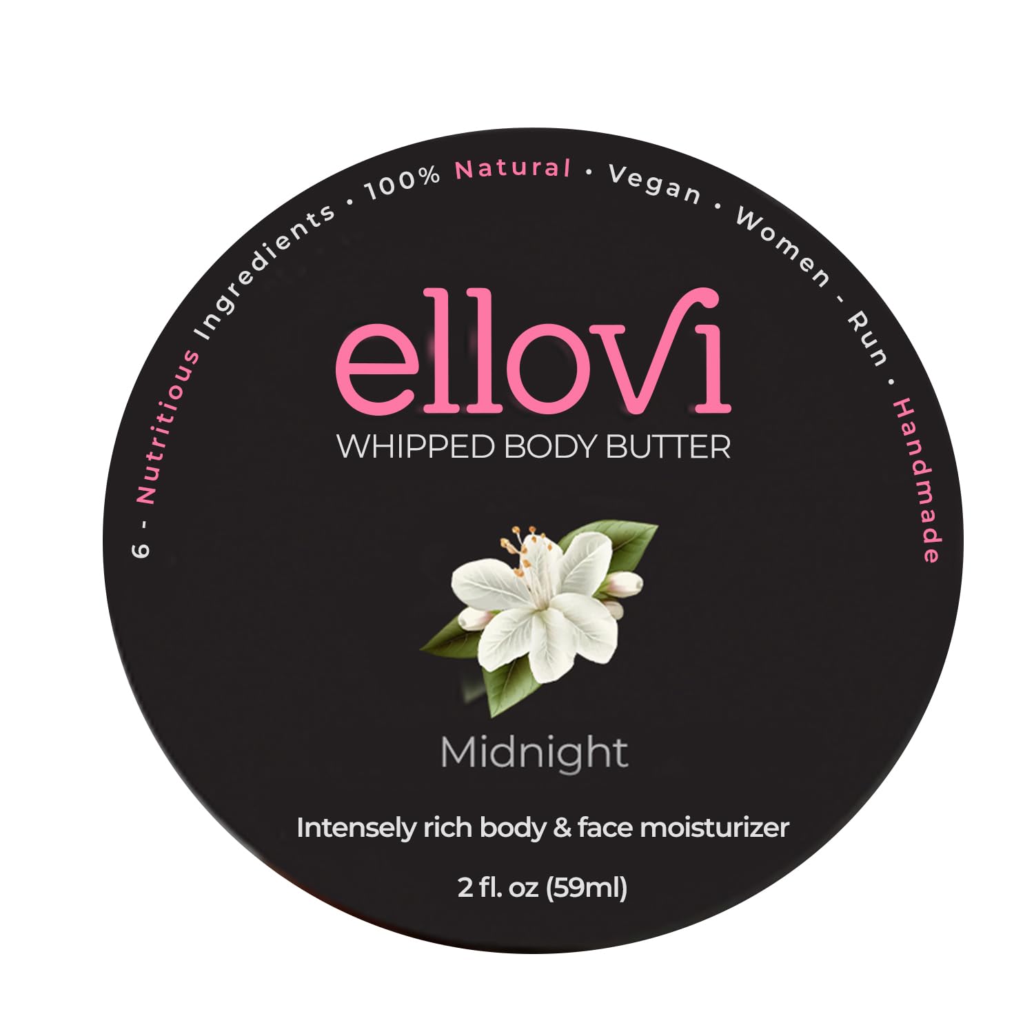 Ellovi Midnight whipped butter in a jar for nourished skin