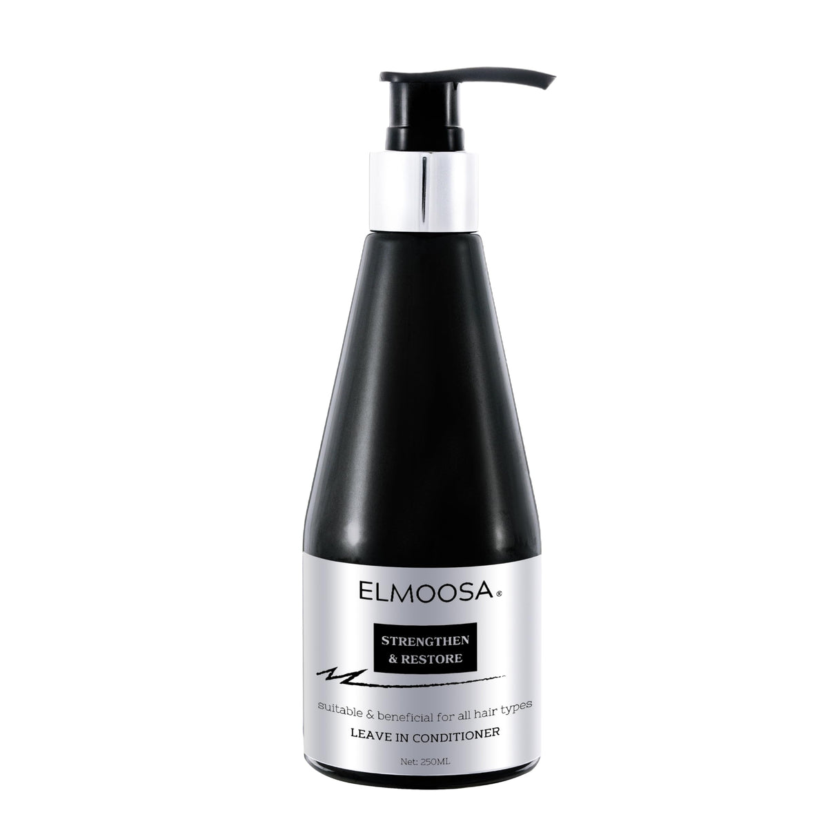 ELMOOSA Caviar Leave-In bottle shows lightweight protection against heat and frizz