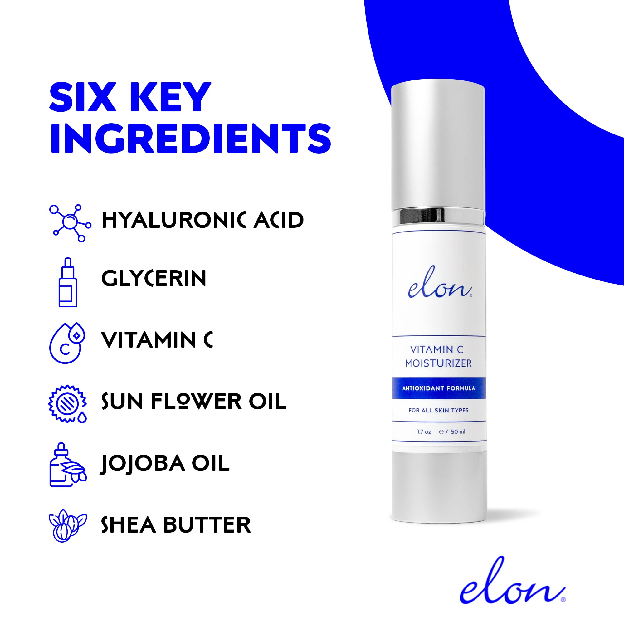 Elon Antioxidant C Moisturizer jar closeup highlighting vitamin rich formula