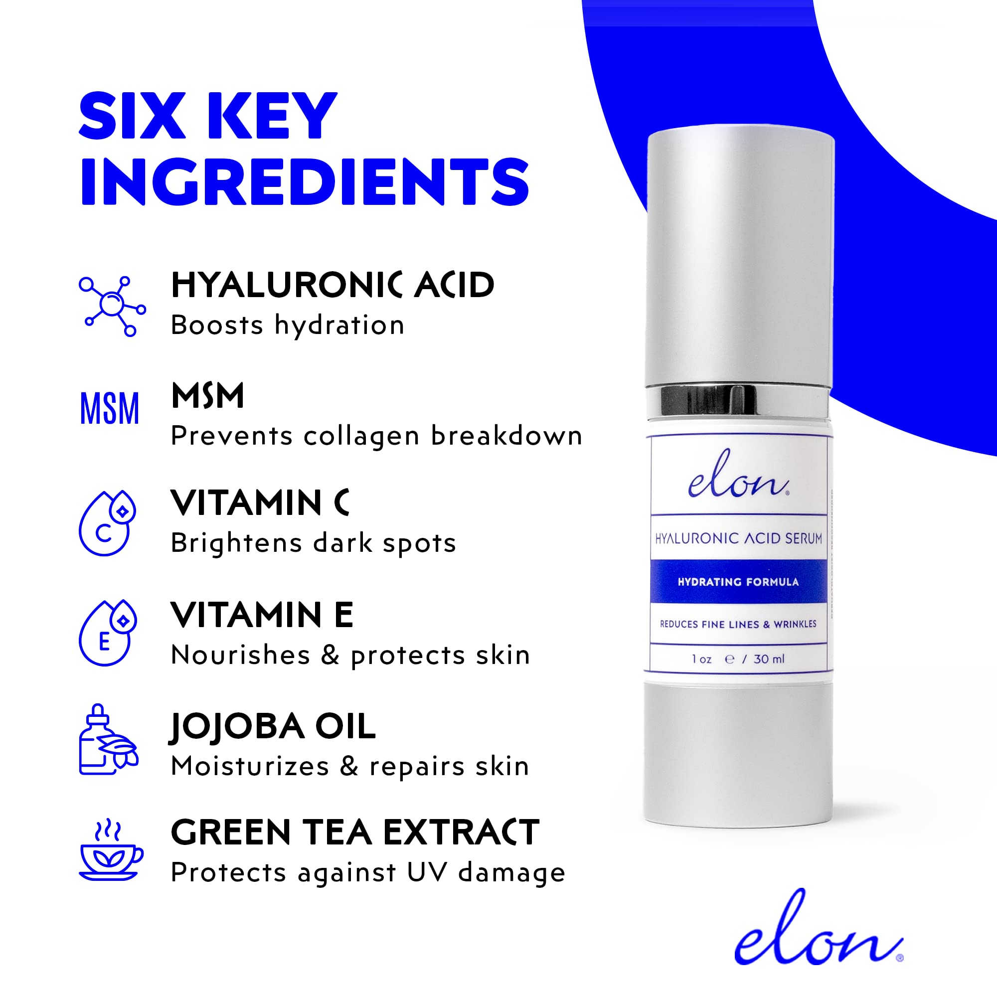 Elon Hyaluronic Serum dropper close-up showing rich nourishing texture
