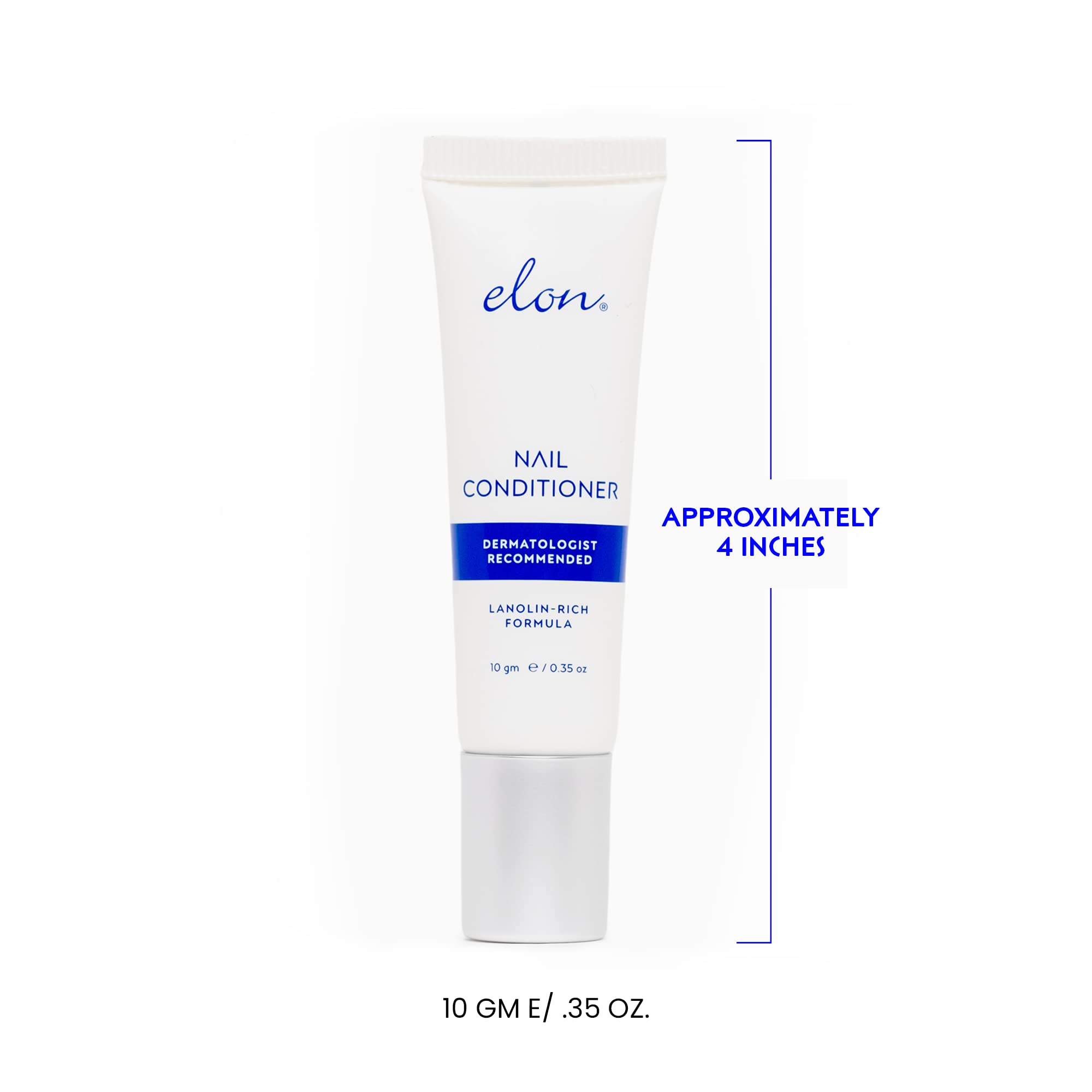 Packaging with a dermatologist-podiatrist endorsement badge for Elon Essentials