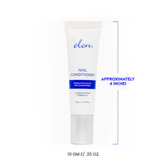 Packaging with a dermatologist-podiatrist endorsement badge for Elon Essentials