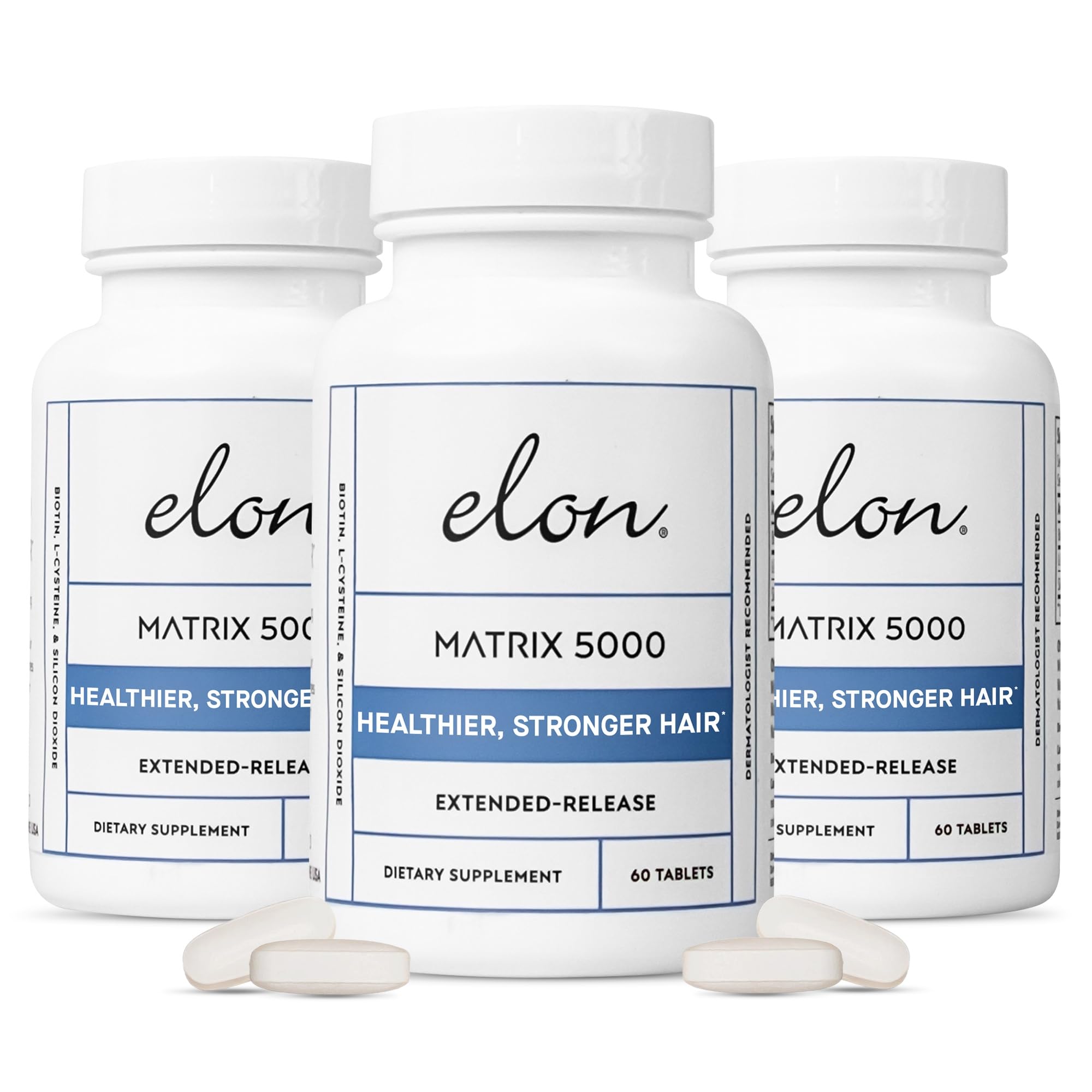 Elon Matrix 5000 bottle front with extended-release biotin for hair support and daily use