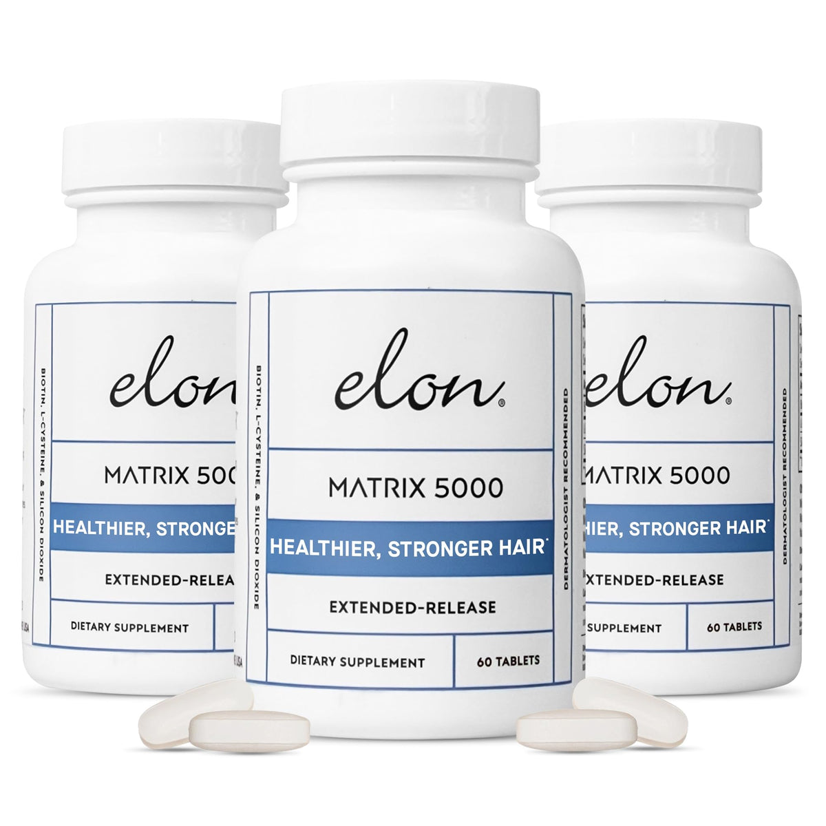 Elon Matrix 5000 bottle front with extended-release biotin for hair support and daily use