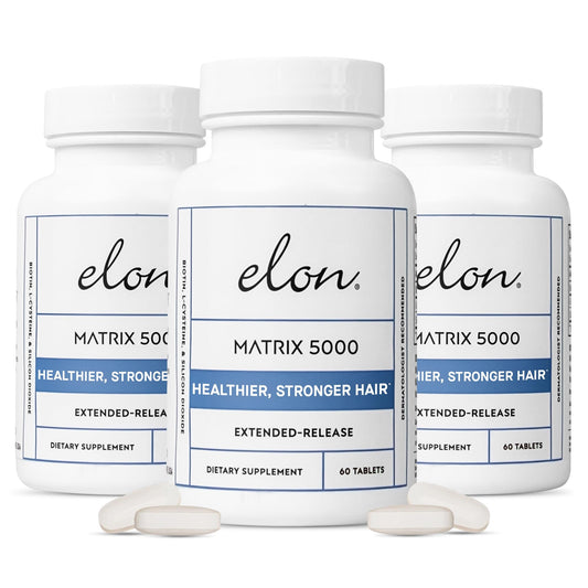 Elon Matrix 5000 bottle front with extended-release biotin for hair support and daily use