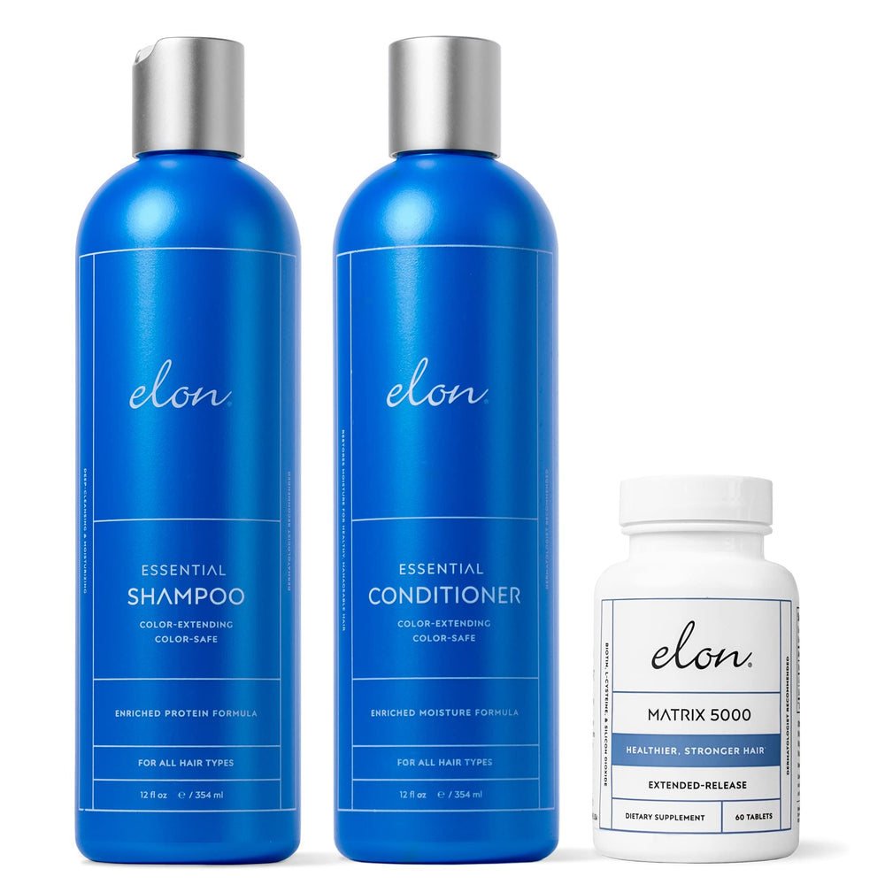Elon Moisture Therapy Shampoo front label showing gentle, color-safe cleansing benefits