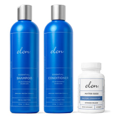 Elon Moisture Therapy Shampoo front label showing gentle, color-safe cleansing benefits
