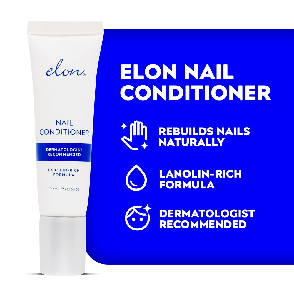 Elon nail conditioner application brush shown, supporting cuticle moisture and smooth growth