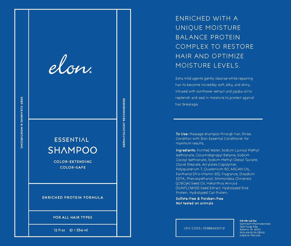 Elon packaging in set photo illustrating sulfate-free and paraben-free branding