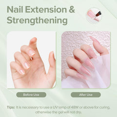 ELOVA gel being applied on a form to build nail extension with precision